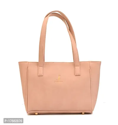 Stylish Pink PU Solid Tote Bags For Women