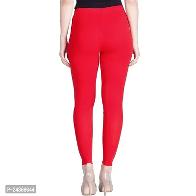 Ultra Soft Cotton Lycra Premium quality 4 Way Stretchable Ankle Fit Solid Regular Leggings for Womens and Girls - Red-thumb2