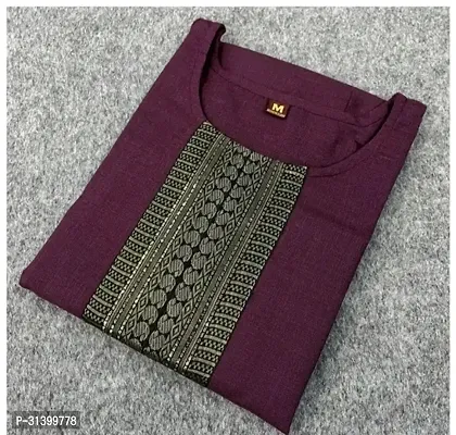 Elegant Purple Cotton Embroidered A-Line Kurta For Women-thumb0