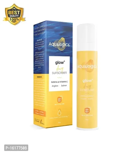 Aqualogica Glow+ Dewy Sunscreen SPF 50 PA+++ For Glowing  Well Protected Skin, Cream, 50G-thumb0