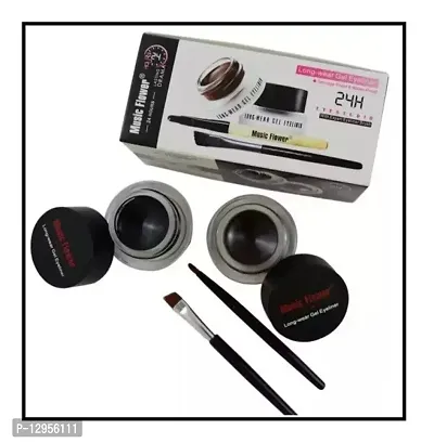 MUSIC FLOWER BLACK , BROWN GEL EYELINER WATERPROOF LONG LASTING EYELINER SET-thumb0