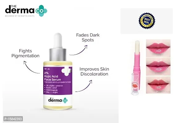 DERMA CO 2% KOJIC ACID FACE SERUM 30ML + PINK MAGIC LIP BALM-thumb0