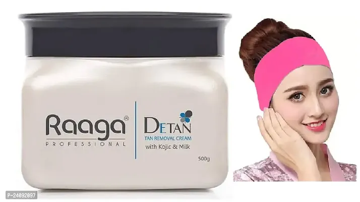 Raaga Professional De Tan Removal Creme With Kojic  Milk(500 gm) + facial band-thumb0