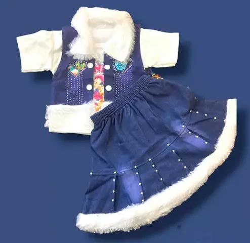 Trend And Stylish Cute Baby girl top and skirt with shrug