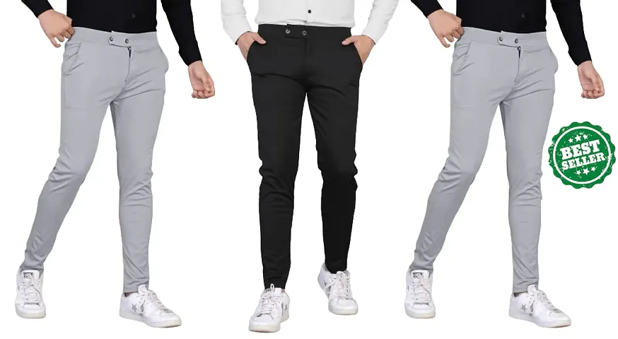 Stylish Nylon Track Pant for Men Pack of 3