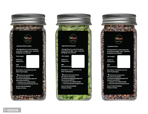 We Care Eco Products Whole Spices Combo Pack   45g Cardamom   45g Clove   75g Black Pepper   3 Spices Kerala Masala Pack-thumb3