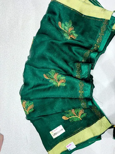 Embellished Organza Saree For Women Color