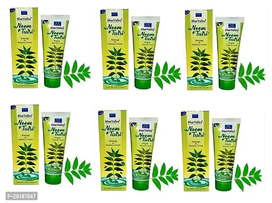 blue valley neem tulsi massage  fairness cream, 6pcs