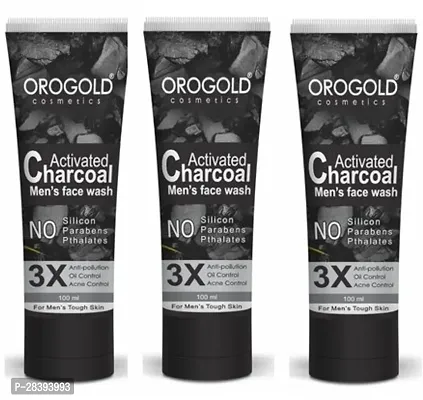 Orogold Cosmetics Activated Charcoal Men'S Face Wash Pack of 3