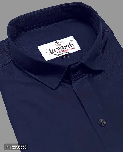 Reliable Blue Cotton Blend  Long Sleeves Casual Shirts For Men