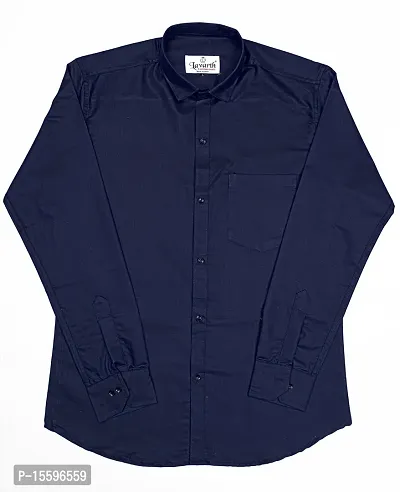 Reliable Blue Cotton Blend  Long Sleeves Casual Shirts For Men