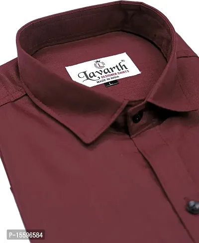 Reliable maroon Cotton Blend  Long Sleeves Casual Shirts For Men-thumb0