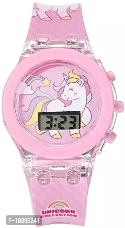 Kids Digital Led Glowing Light Unicorn Pink Watch for Girls Kids [ 3-7 Year]