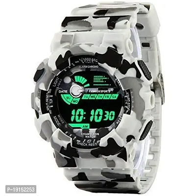 Fashion Analog-Digital Men's  Boy's Watch (Multicolored Dial, White Colored Strap)