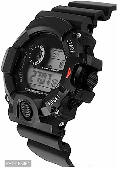 PUTHAK   Digital Watch Shockproof Multi-Functional Automatic 3 Colours Boader Black Waterproof Digital Sport Watch for Men's Kids Watch for Boys (Black)-thumb2