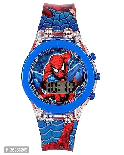 PUTHAK   Spiderman Digital Kids Watches | Children Watch for Boys(Spiderman red Colored Strap) [3-7 Years]-thumb0