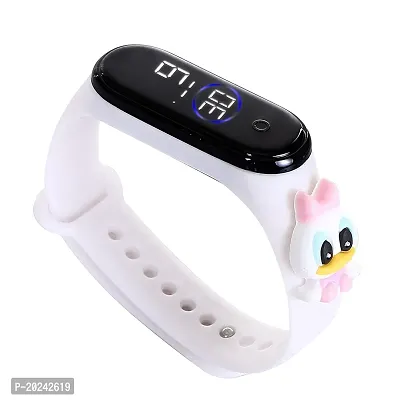 PUTHAK  Digital Dial Waterproof Stylish and Fashionable Wrist Smart Watch LED Band for Kids, Rakhi, Colorful Cartoon Character Super Hero for Boys  Girls (White Duck)-thumb3