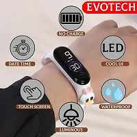 PUTHAK  Digital Dial Waterproof Stylish and Fashionable Wrist Smart Watch LED Band for Kids, Rakhi, Colorful Cartoon Character Super Hero for Boys  Girls (White Duck)-thumb3