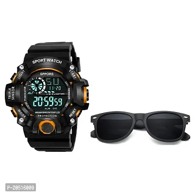 PUTHAKDigital Sports Watch, Multi-Functional Watch for Boys  Men with Cap and Sunglasses, Combo Pack of 2-PTHK2617