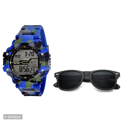 PUTHAK  PUTHAK Digital Sports Watch, Multi-Functional Watch for Boys  Men with Cap and Sunglasses, Combo Pack of 2-PTHK2606-