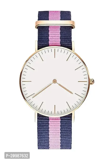 PUTHAK  Analogue Women's  Girls' Watch (Pink  White Dial Pink Colored Strap) Pink Watch for Ladies Girls Watch-thumb0