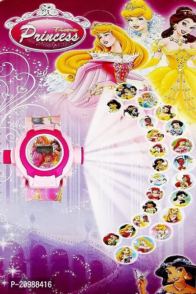 PUTHAK   Digital Multicolour Dial Princess PVC Rubber Plastic Wrist Kid's Projector Watch with 24 Images-thumb5