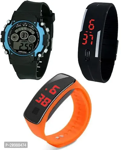 PUTHAK  Digital Multicolour Dial Kid's Watch - Pack of 3