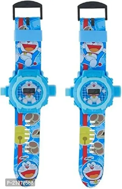 PUTHAK 24 Image Projector Digital Wrist Watch for Kids, Wall Image Projector Watch, Digital Watch with Projector Kids Smart Projector Watch 24 Cartoon Image Pattern, Pack of 2 (Combo NO-2)