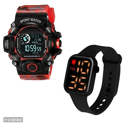 PUTHAK -Digital LED Sports Watch Combo for Men's  Boys, Pack of 2