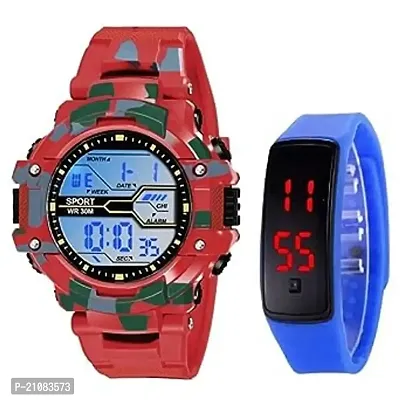 PUTHAK Analogue-Digital LED Sports Watch Combo for Men's  Boys, Pack of 2