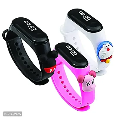 PUTHAK  Kids Digital Wrist Band Touch Button LED Band with Cartoon Bracelet Watch(Random Color and Design)(Pack of 1)