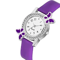 PUTHAK  Analog White Dial Watch for Girl's Women  Kids Watch Combo (Purple)-thumb2