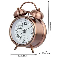 Classic  Table Alarm Clock With Night Led Light Heavy Slippers Extra Loud Alarm Clock Ideal For Student And Kids Bedroom (Copper)-thumb4