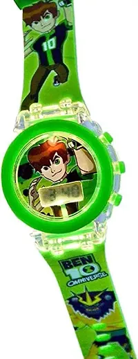 PUTHAK 11 Super hero Ben 10 watch for kids. 7 Color Changeable Light Watch for Kids Disco Glowing Watch for 3 to 12 Year Kids Gift (Pack off 1) (ben 10 watch)-thumb1