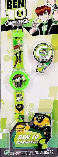PUTHAK 11 Super hero Ben 10 watch for kids. 7 Color Changeable Light Watch for Kids Disco Glowing Watch for 3 to 12 Year Kids Gift (Pack off 1) (ben 10 watch)-thumb2