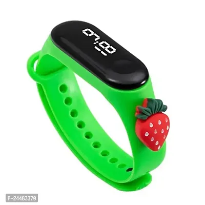 Multicolor Cartoon Character Waterproof Touch Button Silicone Smart Digital LED Band Bracelet/Watch For Kids Boys and Girls Light Green-thumb0