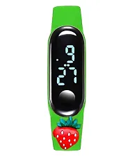 Multicolor Cartoon Character Waterproof Touch Button Silicone Smart Digital LED Band Bracelet/Watch For Kids Boys and Girls Light Green-thumb1