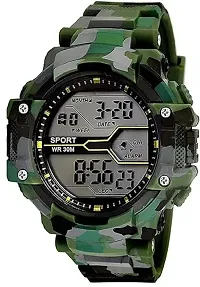 PUTHAK  Army Green Multi-Function Digital Sport Watch for Men-thumb1
