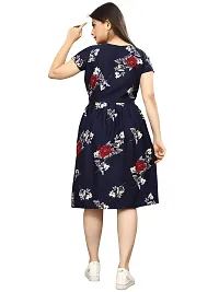 Stylish Navy Blue Crepe Dresses For Women-thumb1