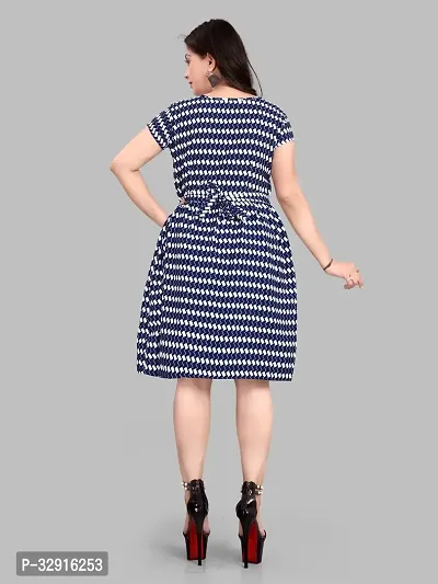 Stylish Navy Blue Crepe Dresses For Women-thumb2