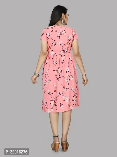 Stylish Pink Crepe Dresses For Women-thumb2