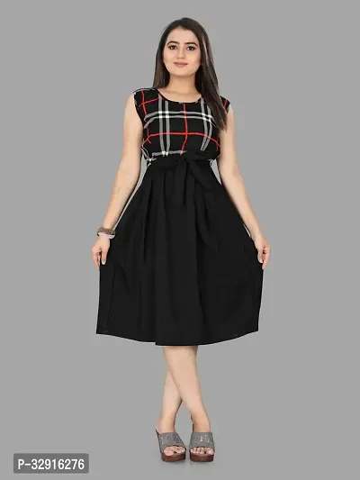 Stylish Black Crepe Dresses For Women-thumb0