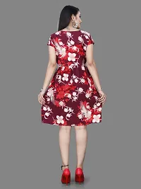 Stylish Maroon Crepe Dresses For Women-thumb1