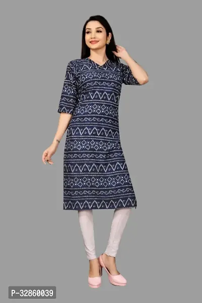 Stylish Crepe Printed Stitched Kurta For Women-thumb0