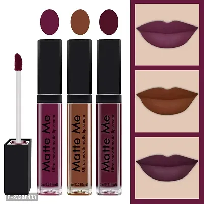 Syfer Matte Me Liquid Lipstick Combo of 3 (Non Transferable) (Rich Pink, Rust Brown, Ruby Red)