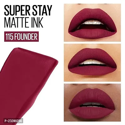 Syfer Liquid Matte Lipstick, Long Lasting, 16hr Wear, Superstay Matte Ink (115 Founder)-thumb3