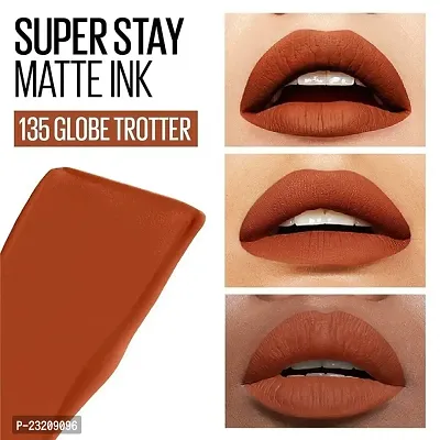Syfer Liquid Matte Lipstick, Long Lasting, 16hr Wear, Superstay Matte Ink (135 Globe Trotter)-thumb3