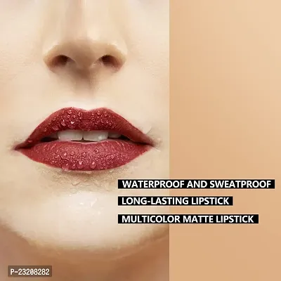 Syfer Matte Me Liquid Lipstick Combo of 2 (Non Transferable) (Red  Maroon)-thumb5