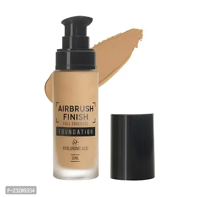 Syfer Airbrush Finish Lightweight Foundation | Full Coverage Blendable Foundation For Face Makeup |With Benefits Of Hyaluronic Acid, Aloevera And Vitamin E (Caramel Beige)