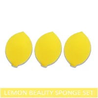 INCOLOR Face Makeup Beauty Blender Sponge Puff for Powder Concealer and Foundation Applicator Set of 3 (Lemon)-thumb2